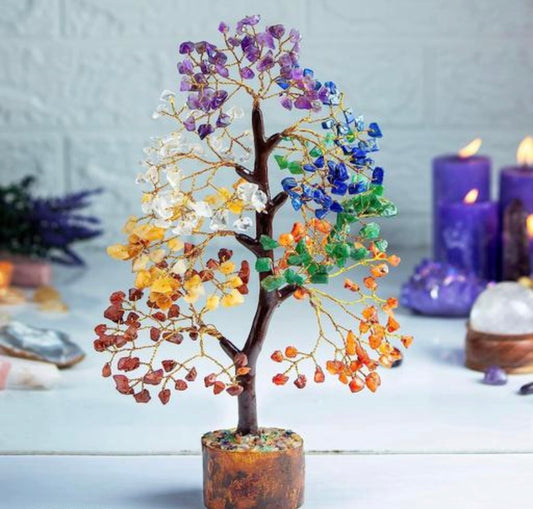 Seven Chakra Crystal Tree showpiece for Good Luck