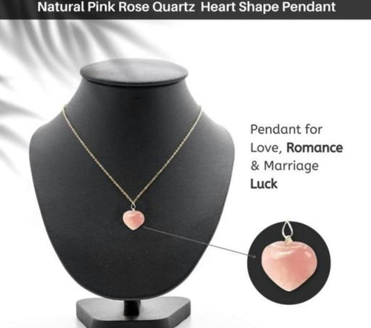 Rose Quartz Heart Shape Pendant