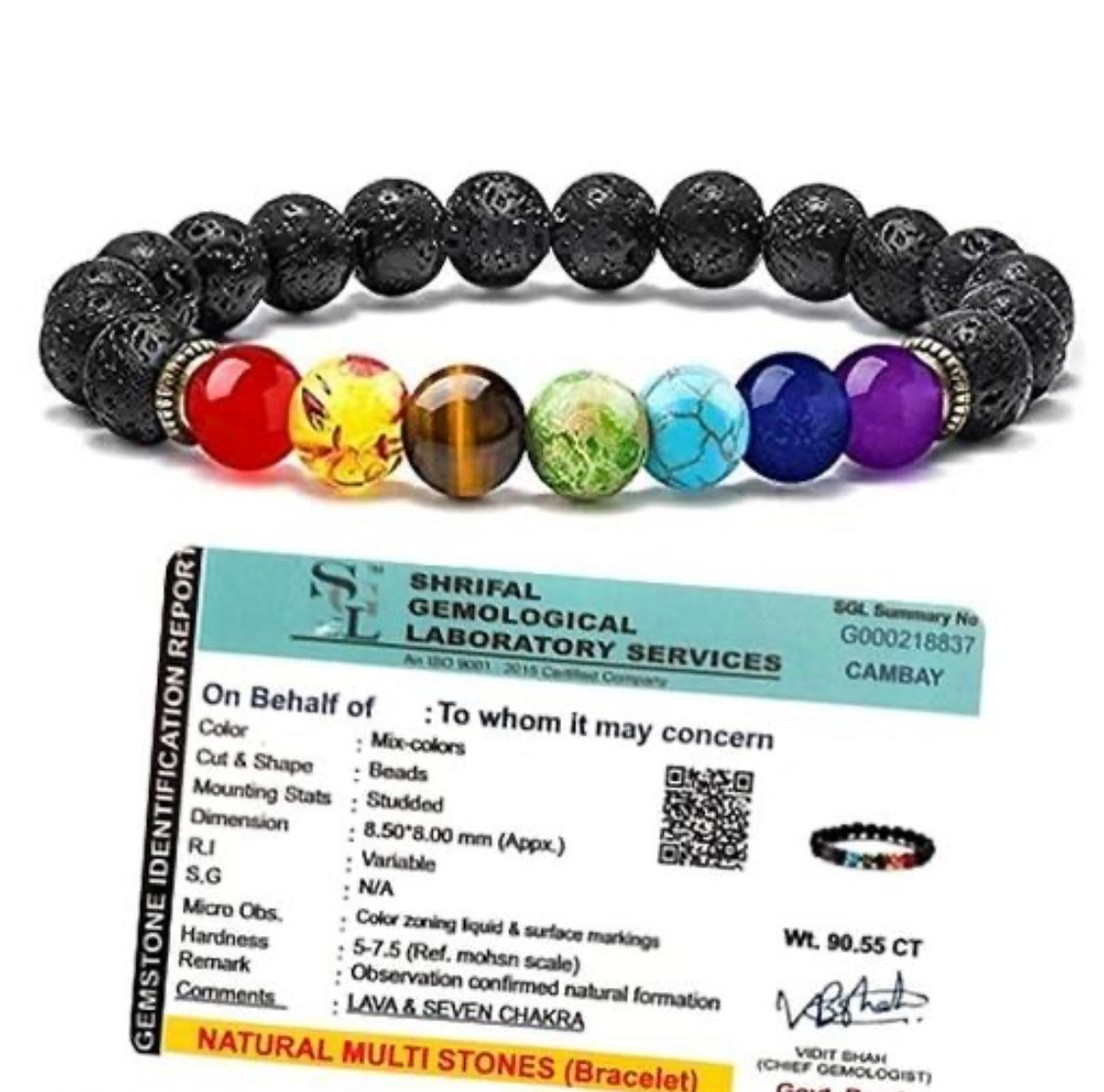 7 Chakra Bracelet for Woman and Men with Lab Certificate